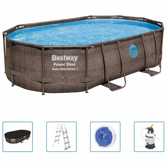 Bestway Power Steel Swimmingpoolsæt 488X305X107 Cm