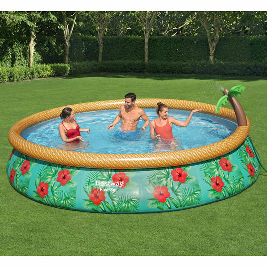 Bestway Fast Set Oppusteligt Poolsæt Paradise Palms 457X84 Cm