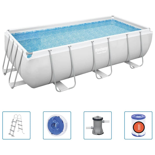 Bestway Power Steel Swimmingpool Rektangulær 404X201X100 Cm