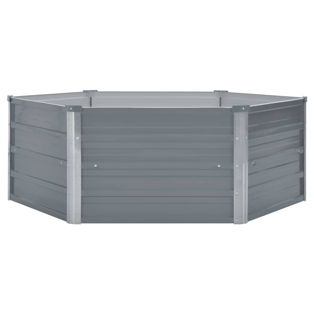 Hævet Havekasse 129 X 129 X 45 Gråt Galvaniseret Stål - Billede 2