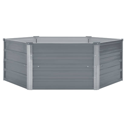 Hævet Havekasse 129 X 129 X 45 Gråt Galvaniseret Stål - Billede 2