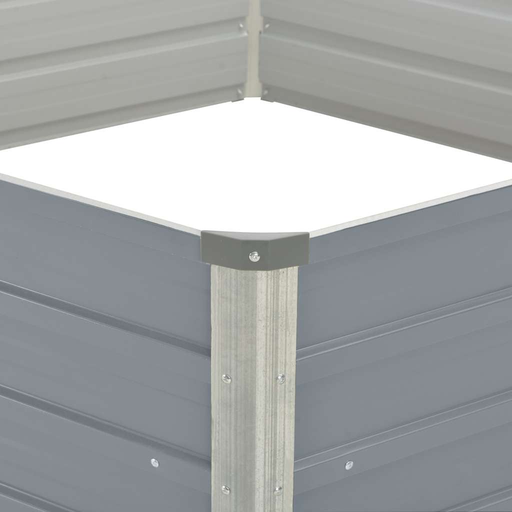 Hævet Havekasse 129 X 129 X 45 Gråt Galvaniseret Stål - Billede 4