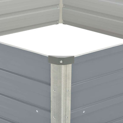 Hævet Havekasse 129 X 129 X 45 Gråt Galvaniseret Stål - Billede 4