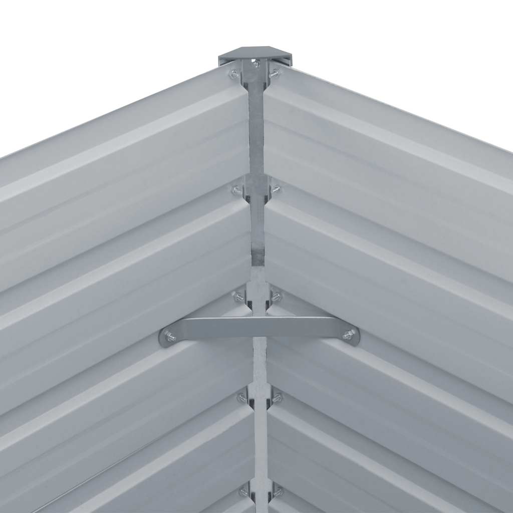 Hævet Havekasse 129 X 129 X 45 Gråt Galvaniseret Stål - Billede 5