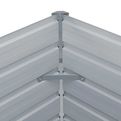 Hævet Havekasse 129 X 129 X 45 Gråt Galvaniseret Stål - Billede 5