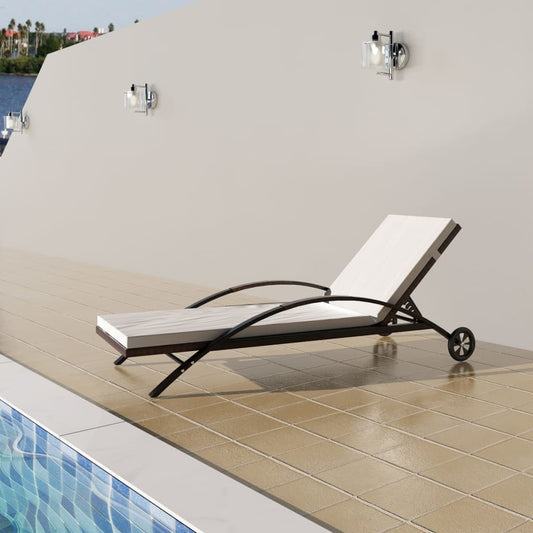 Liggestol Med Hynde & Hjul Polyrattan