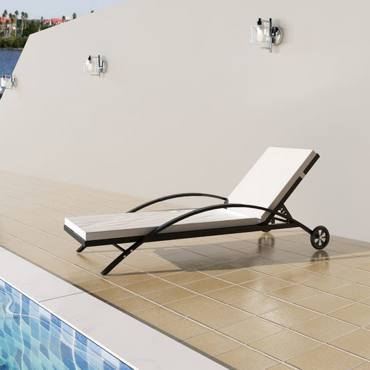 Liggestol Med Hynde & Hjul Polyrattan