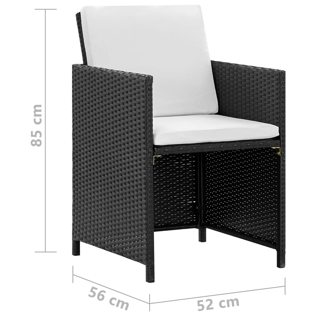 Udendørs Spisebordssæt Med Hynder Polyrattan