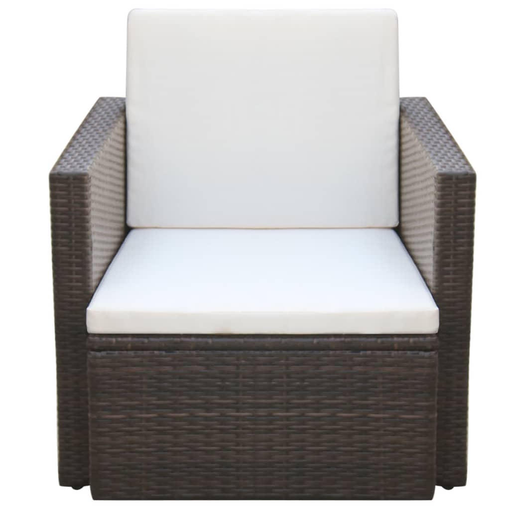 Havestol Med Hynder Polyrattan - Billede 2