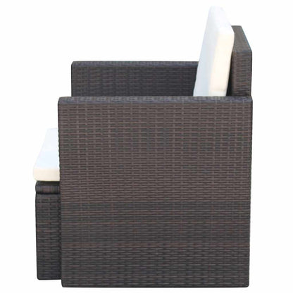 Havestol Med Hynder Polyrattan - Billede 3