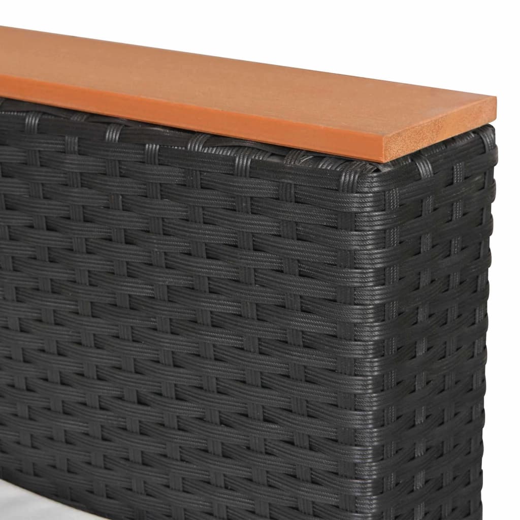 Haveloungesæt Med Hynder Polyrattan Sort