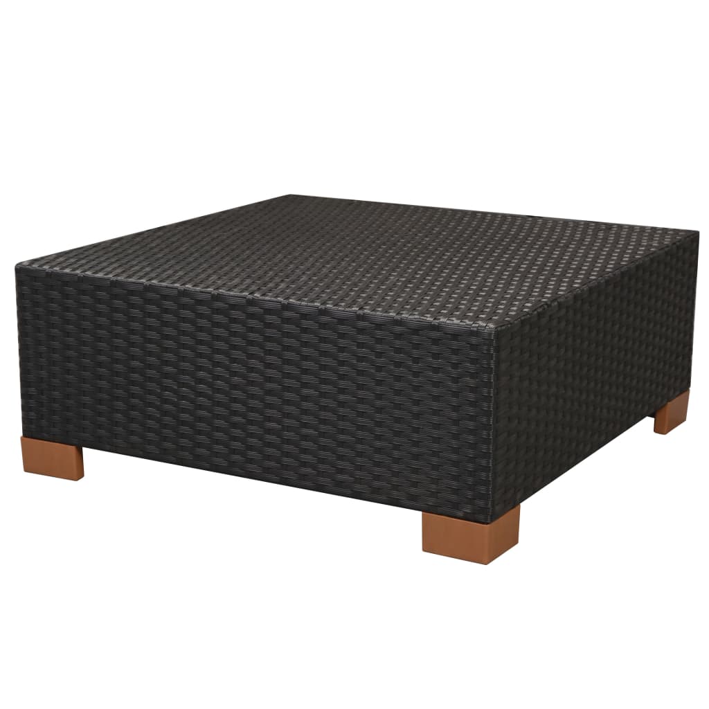 Haveloungesæt Med Hynder Polyrattan Sort