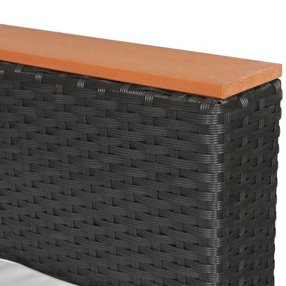 Haveloungesæt Med Hynder Polyrattan Sort