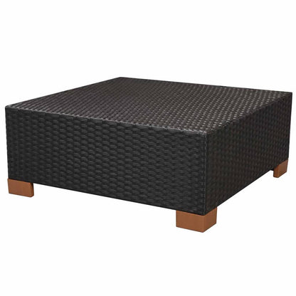 Haveloungesæt Med Hynder Polyrattan Sort