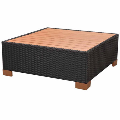 Haveloungesæt Med Hynder Polyrattan Sort
