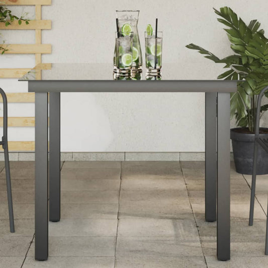 Havebord 80X80X74 Cm Glas Og Aluminium