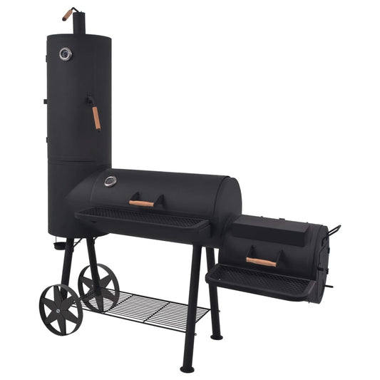 Bbq Røggrill Til Kul Med Bundhylde Sort Robust