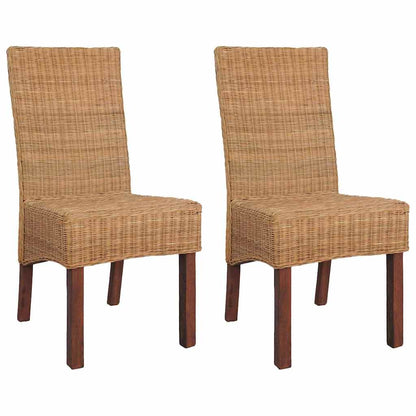 Spisebordsstole 6 Stk. Naturligt Rattan Brun
