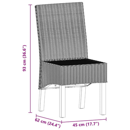 Spisebordsstole 6 Stk. Naturligt Rattan Brun