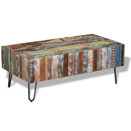 Sofabord 100X50X38 Cm Massivt Genbrugstræ