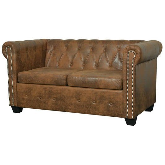 2-Personers Chesterfield Sofa Kunstlæder