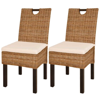 Spisebordsstole 2 Stk. Kubu-Rattan Mangotræ