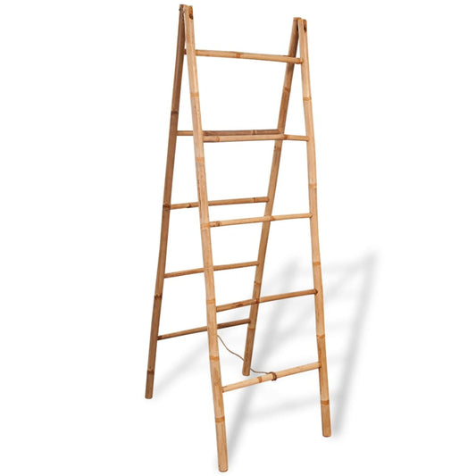 Dobbelt Håndklædestige Med 5 Ribbe I Bambus 50X160 Cm