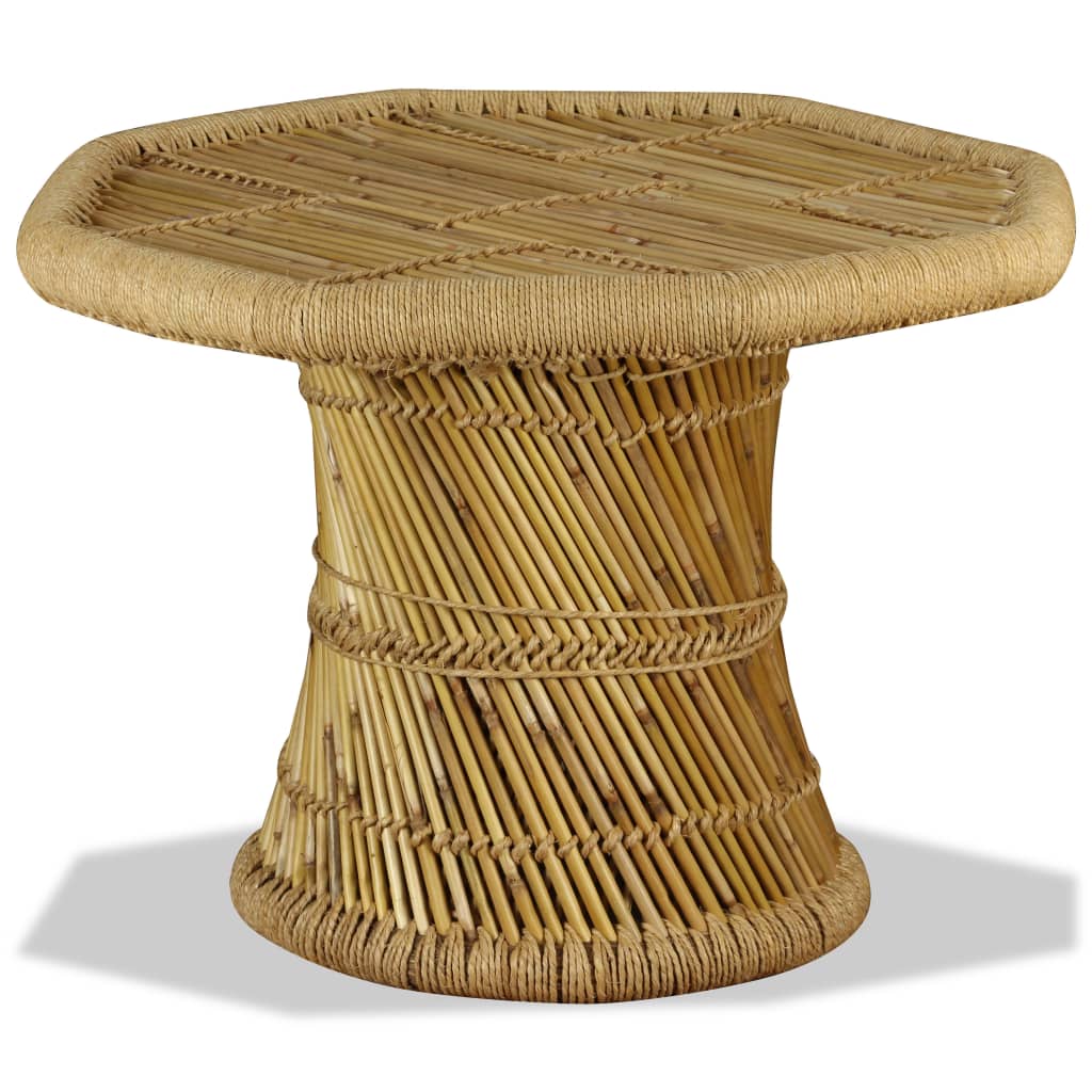 Sofabord 60x60x45 Cm Ottekantet Bambus - Billede 5