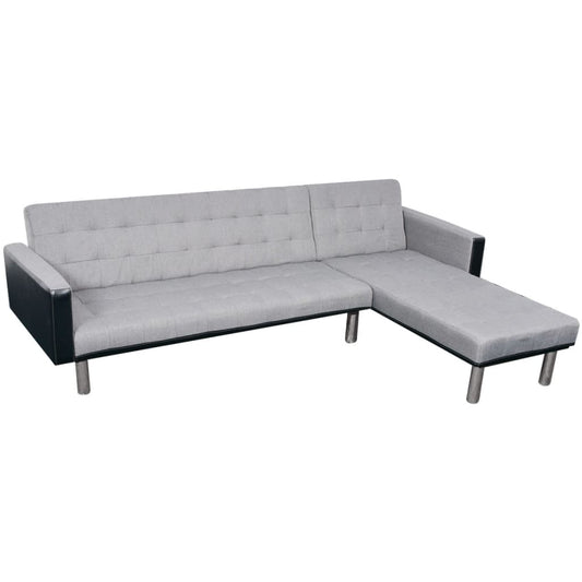 L-Formet Sovesofa Stof Og Grå