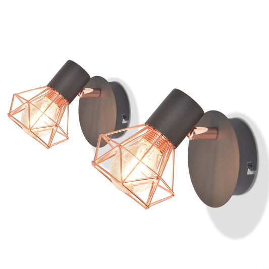 Væglamper 2 Stk. Med 2 Led-Pærer 8 W
