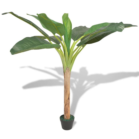 Kunstig Bananplante Med Potte Grøn