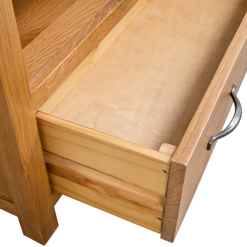 Tv-skab 90x35x48 Cm Massivt Egetræ - Billede 6