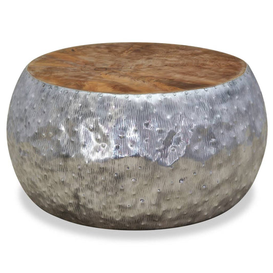 Sofabord Aluminium Teaktræ 60 X 60 X 30 Cm