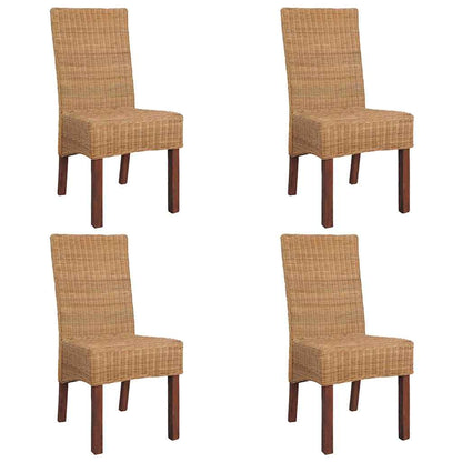 Spisebordsstole 6 Stk. Naturligt Rattan Brun