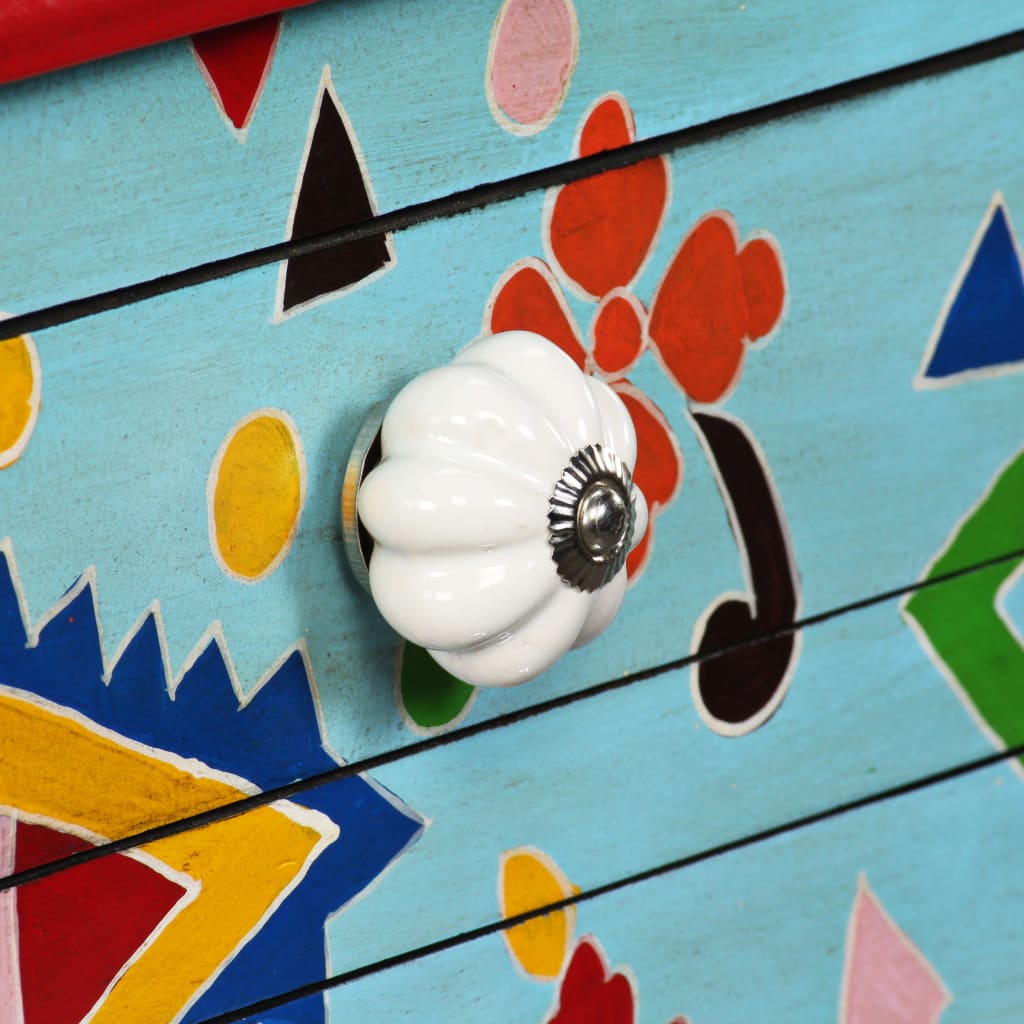 Massivt Mangotræ Håndmalet Bord - Billede 6