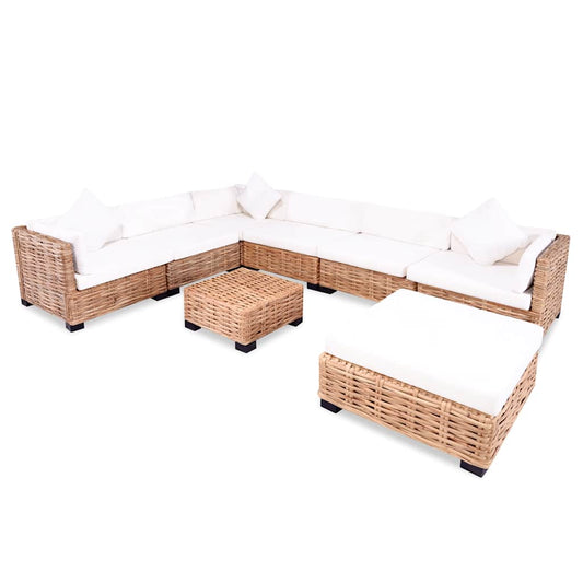 Sofasæt 27 Dele Naturlig Rattan