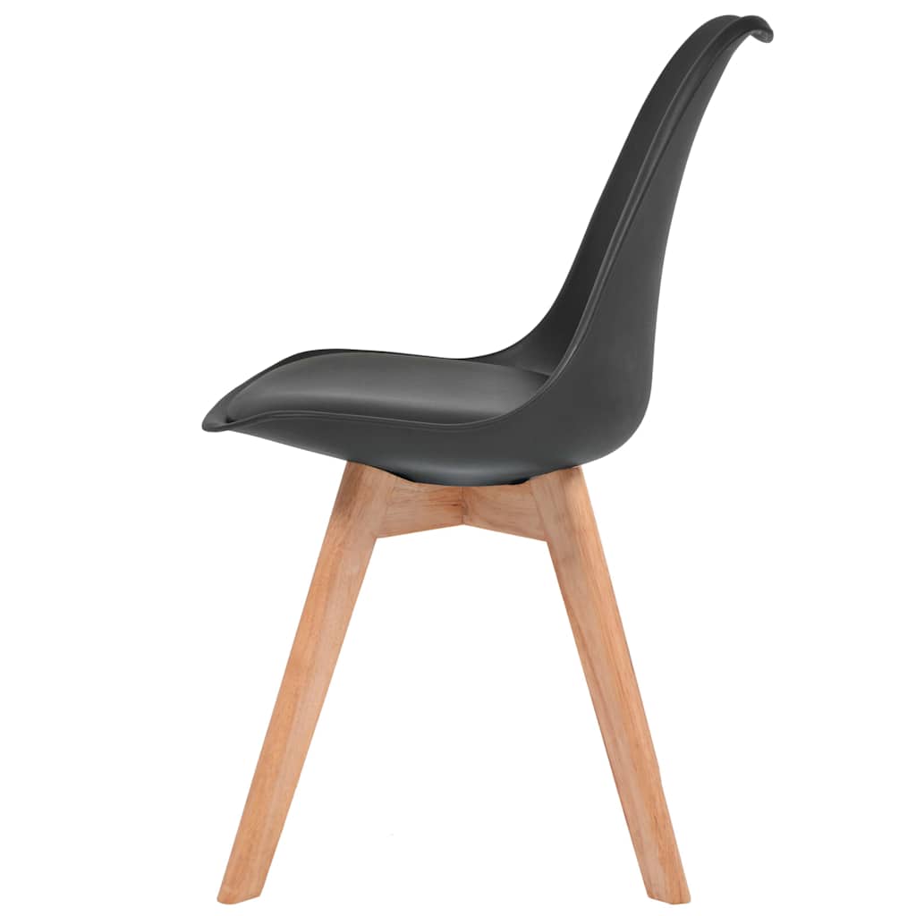 Spisebordsstole 4 Stk. Plastik Sort - Billede 4