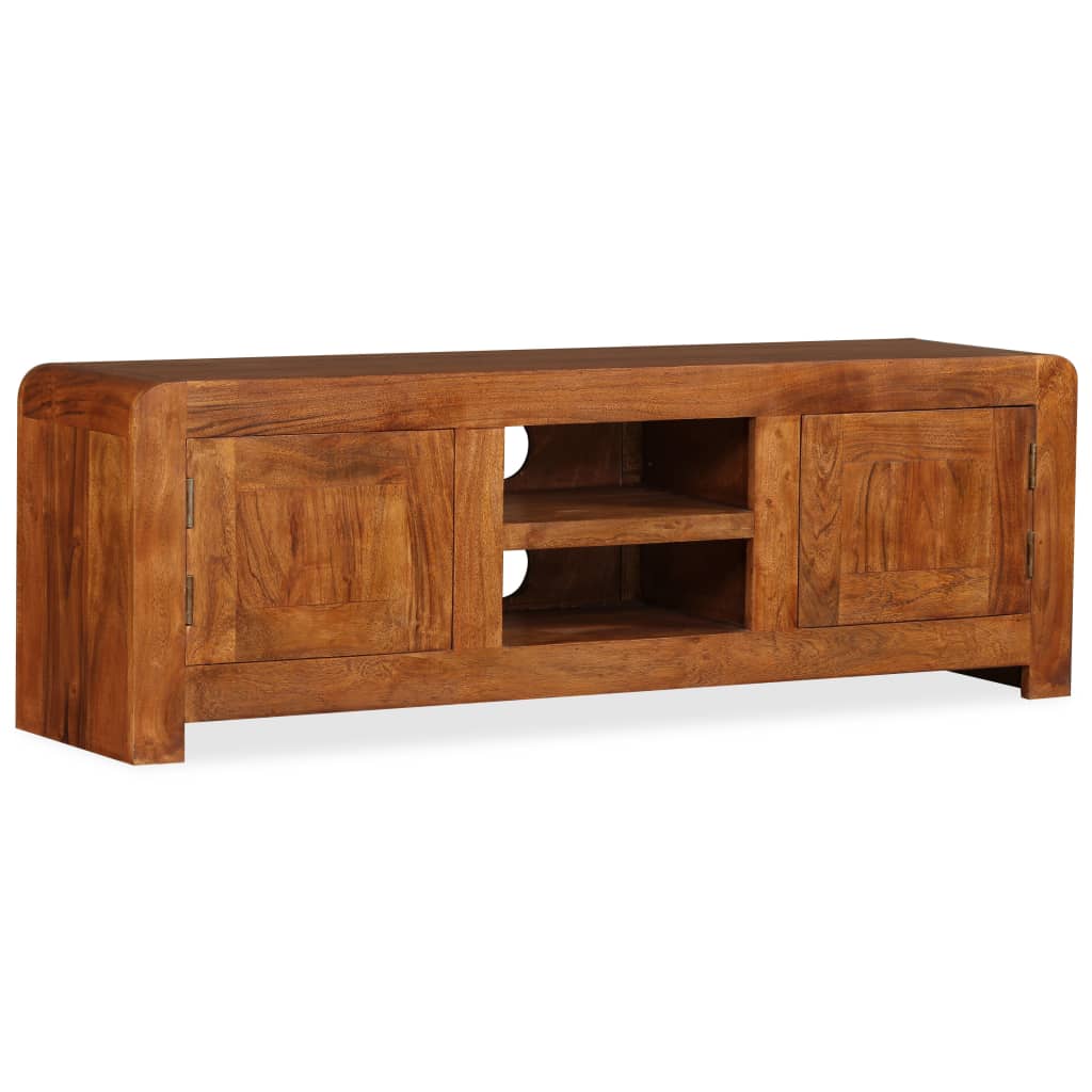 Tv-skab 120x30x40 Cm Massivt Træ Honningfarvet Finish - Billede 4
