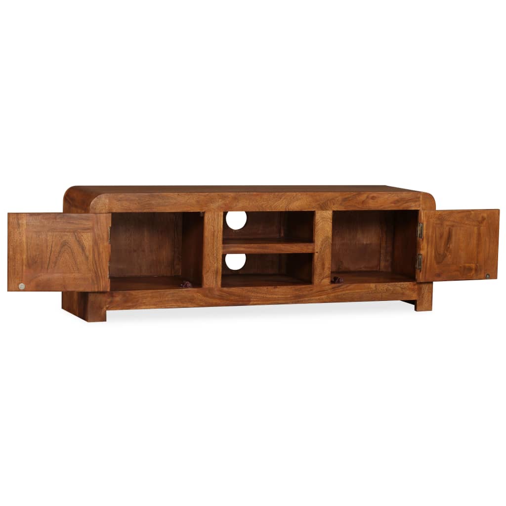 Tv-skab 120x30x40 Cm Massivt Træ Honningfarvet Finish - Billede 7
