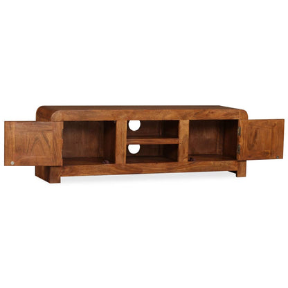 Tv-skab 120x30x40 Cm Massivt Træ Honningfarvet Finish - Billede 7