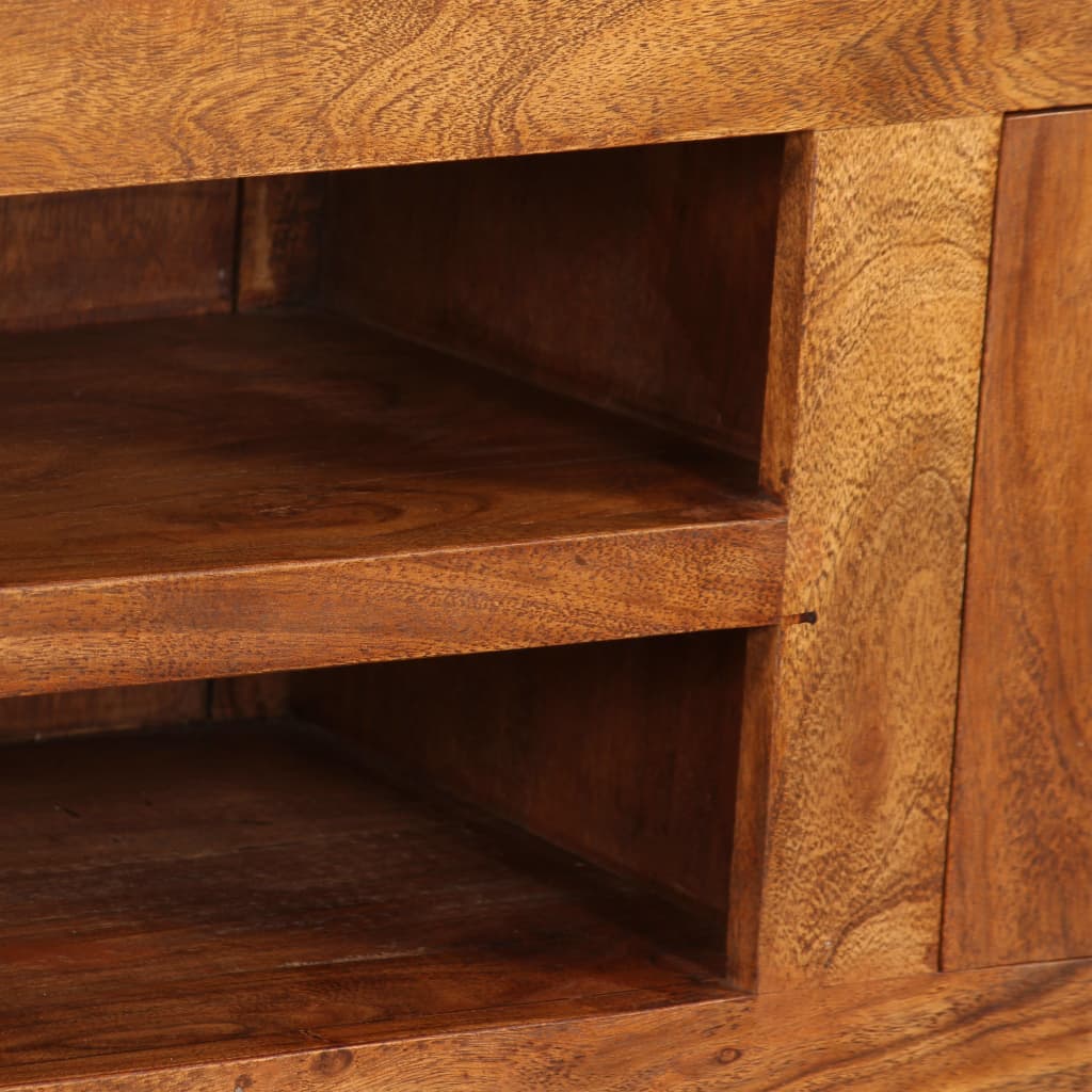 Tv-skab 120x30x40 Cm Massivt Træ Honningfarvet Finish - Billede 10