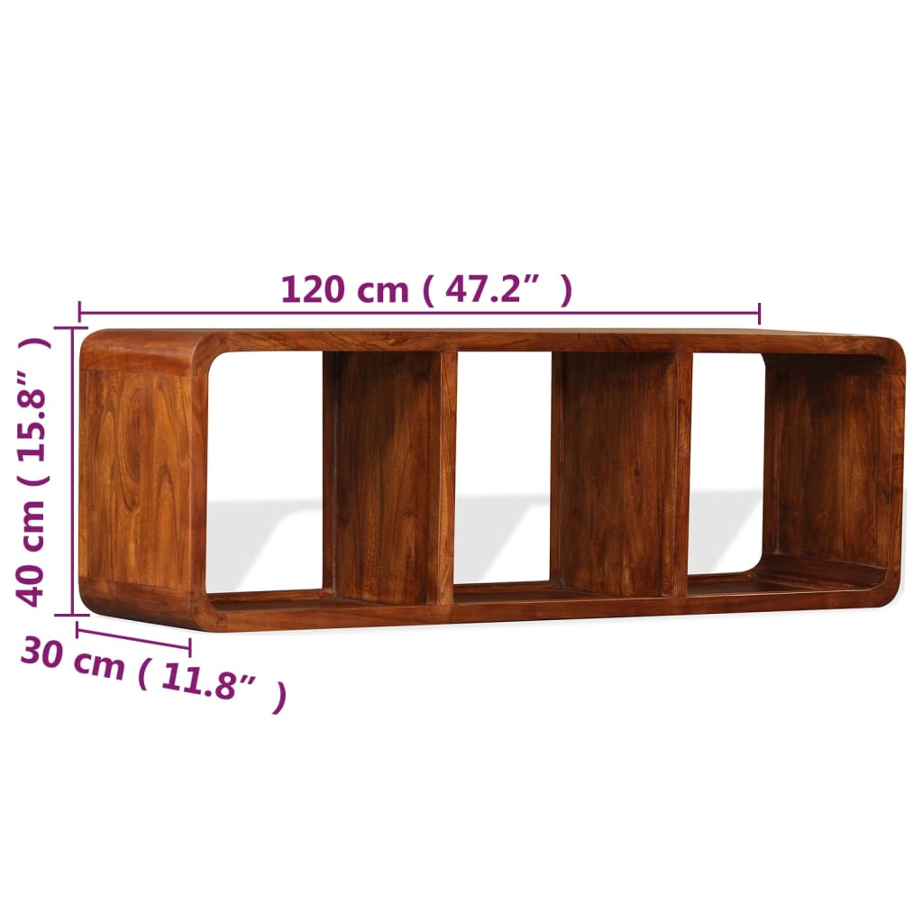 Tv-skab 120x30x40 Cm Massivt Træ Honningfarvet Finish - Billede 11