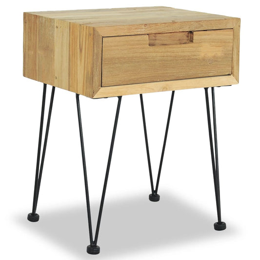 Sengebord 40 X 30 X 50 Cm Massivt Teaktræ Rød