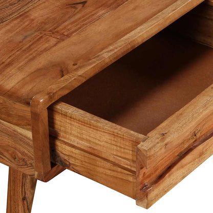 Sofabord I Massivt Træ Med Udskåret Skuffe 100 X 50 X 40 Cm - Billede 5
