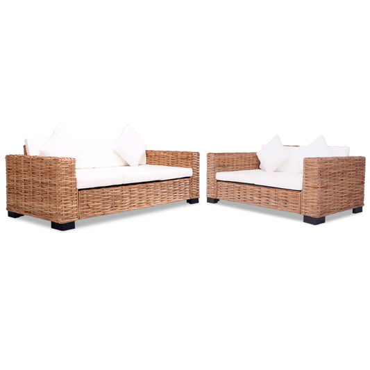 Sofasæt 15 Dele Naturlig Rattan