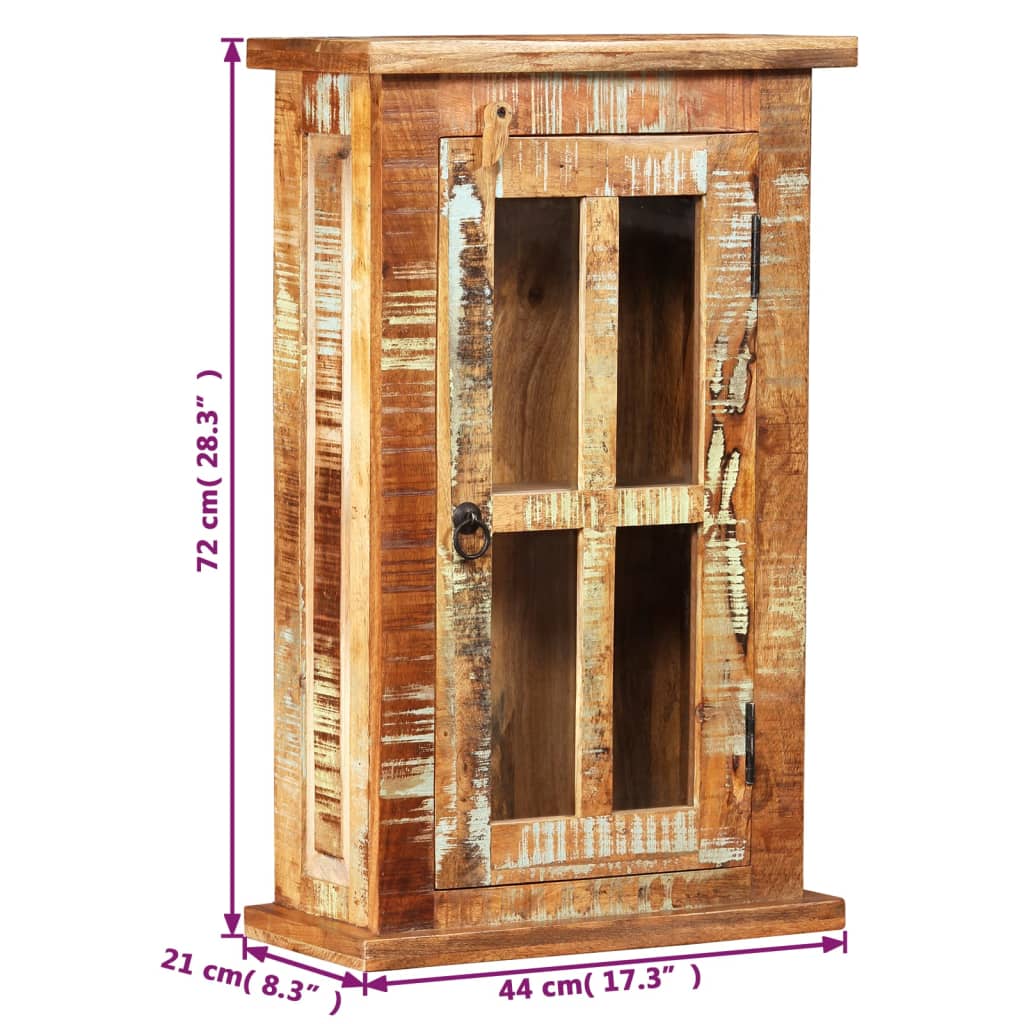 Vægskab 44x21x72 Cm Massivt Genbrugstræ - Billede 7