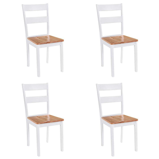 Spisebordsstole 4 Stk. Massivt Gummitræ Hvid