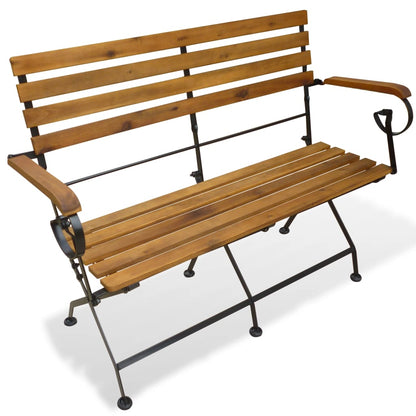 Foldbar Havebænk 112 Cm Massivt Akacietræ - Hovedbillede