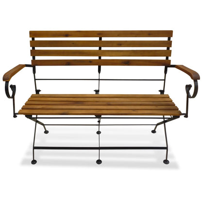 Foldbar Havebænk 112 Cm Massivt Akacietræ - Billede 2