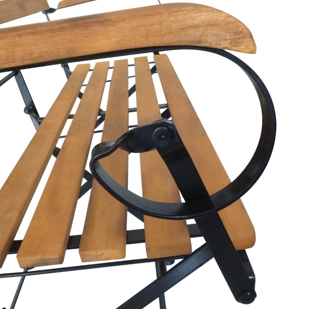 Foldbar Havebænk 112 Cm Massivt Akacietræ - Billede 4